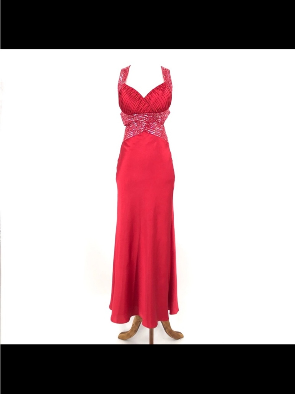 Prom dress Dave and Johnny by Lyra fits 8/10 Red Embellished Halter Evening Gown